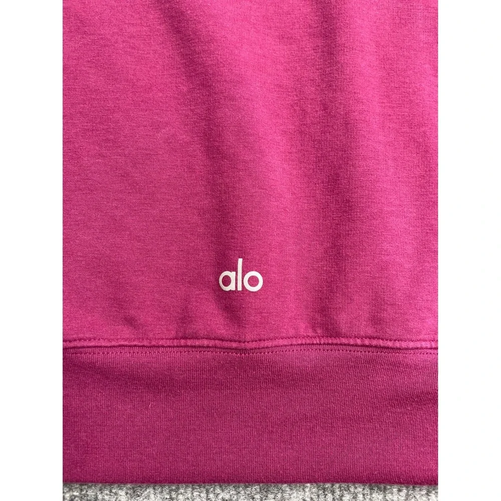 Alo‎ Yoga Muse Hoodie Women XS Pink Cropped Raglan Pullover